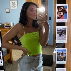 Shein lime green NEW size xs crop top